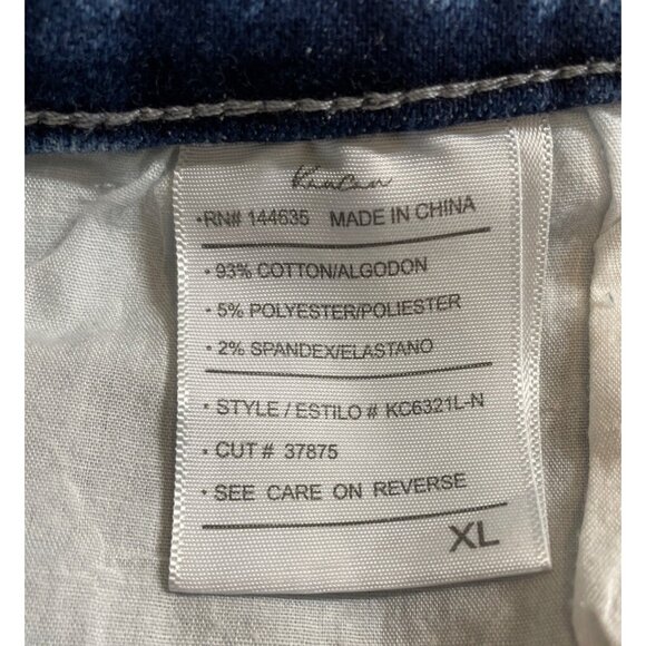 Rancan Womens Size XL Blue Denim Acid Washed Distressed Cut Off Jean Shorts - Picture 7 of 8